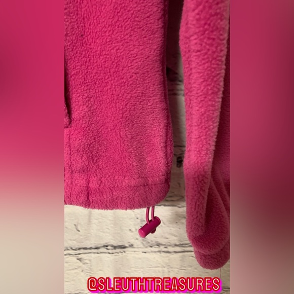 Women’s Columbia Fleece Full Zip Sweater Pink Zip Pockets Drawstring Hem Size M - Picture 3 of 5